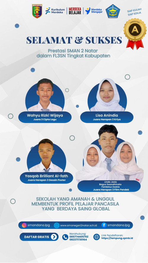 siswa dan siswi SMAN2NATAR meraih juara FL3SN