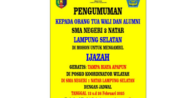 Pnegambilan ijazah alumni SMAN 2 NATAR